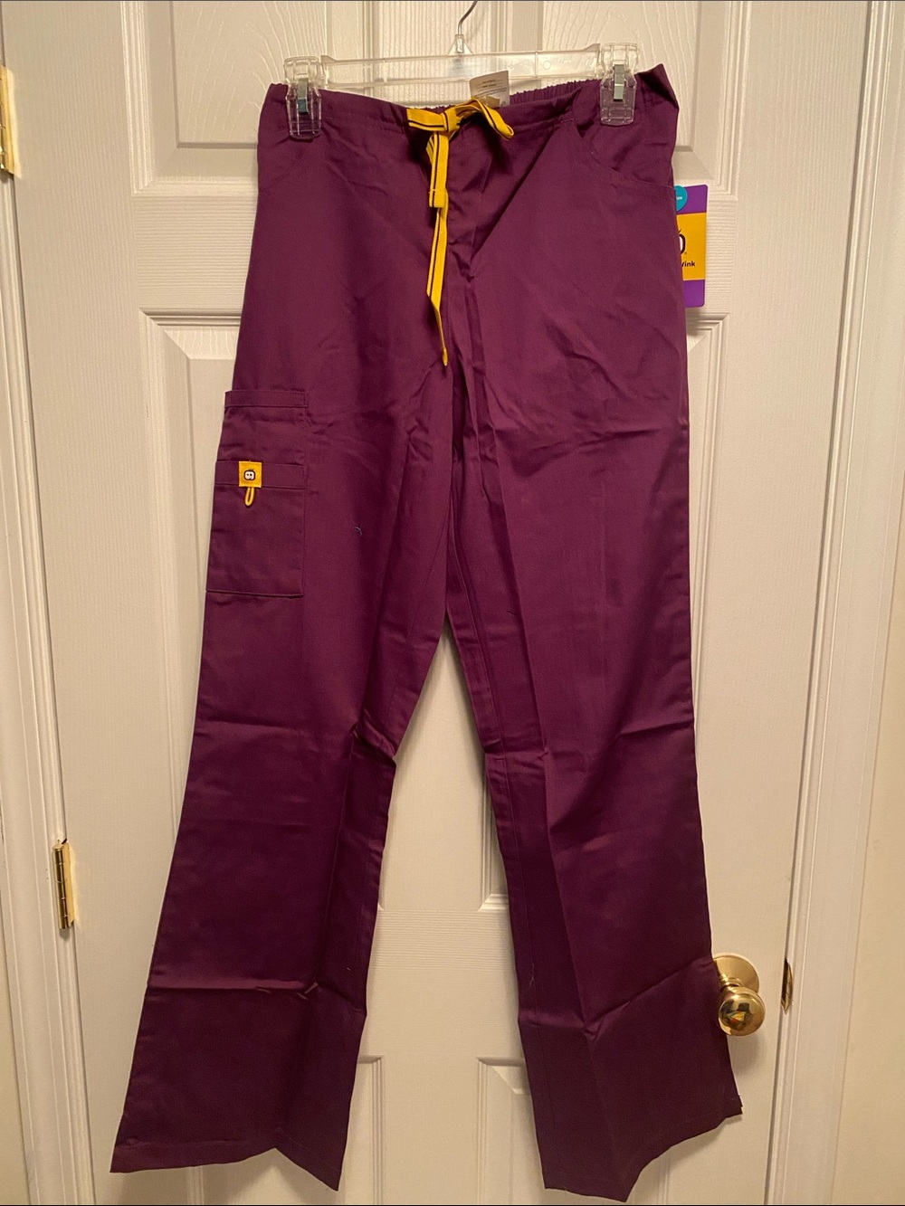 WonderWink Women’s Eggplant Flare Leg Scrub Pants…size XS Tall
